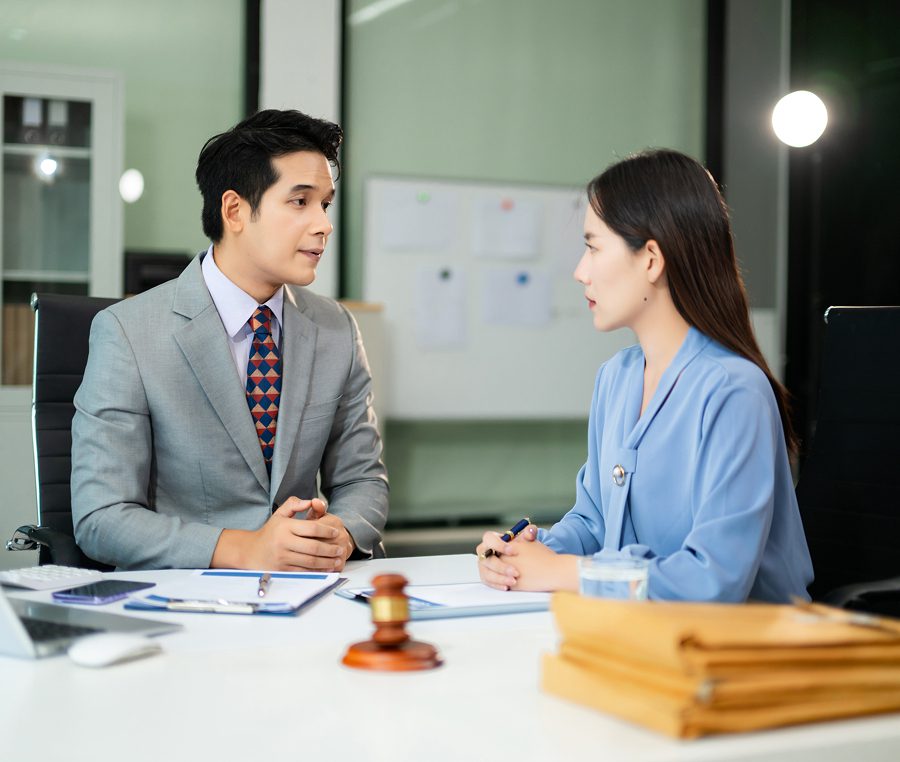 Professional conversation in office